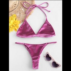 •3 for 50• NWT Pink Velvet Bikini Set